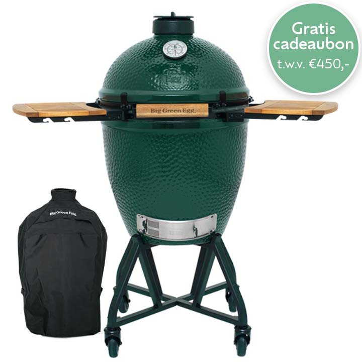 Big Green Egg Large + IntEGGrated Nest + Handler + Zijplankjes + Cover