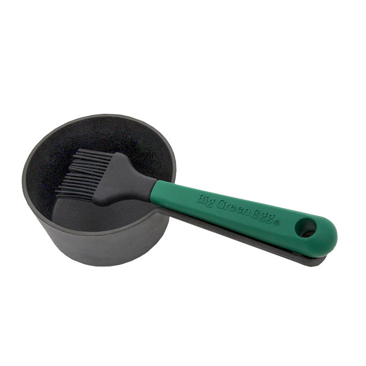 Big Green Egg Cast Iron Sauce Pot met siliconen Basting Brush
