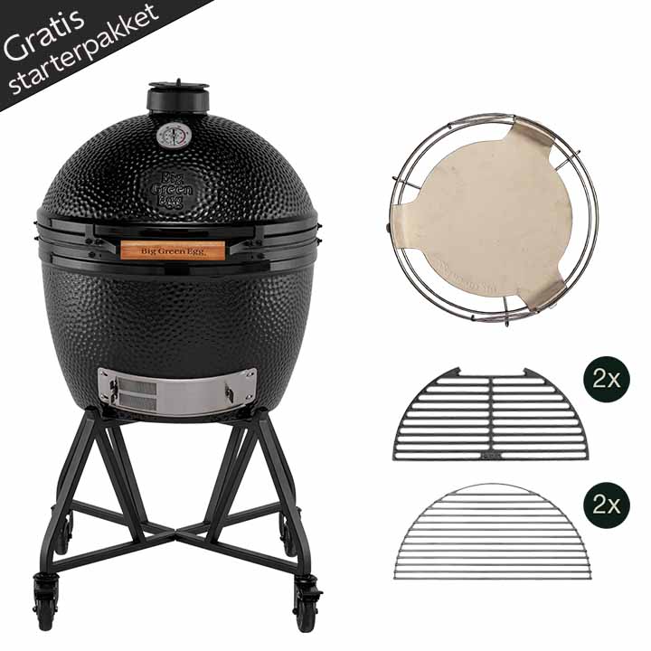 Big Green Egg The Onyx XLarge Master Set met verrijdbaar onderstel, convEGGtor en halve RVS- en gietijzeren roosters
