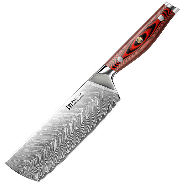PAUDIN P5 professioneel Damascus Nakiri mes met lemmet van 17,5 cm