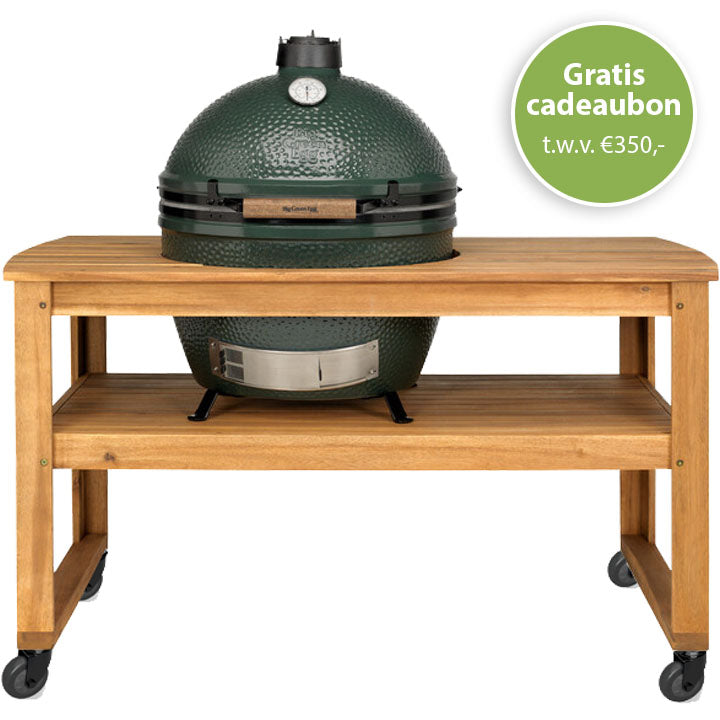 Big Green Egg XLarge + Eucalyptus Table Large + Wielen