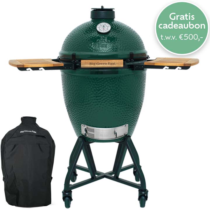 Big Green Egg Large + IntEGGrated Nest + Handler + Zijplankjes + Cover