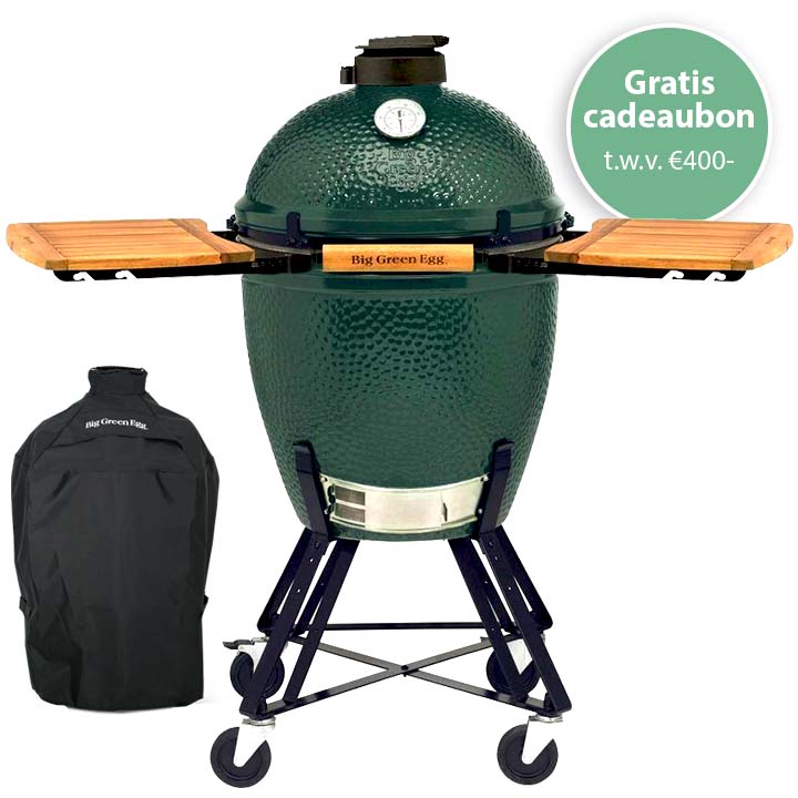 Big Green Egg Large + Onderstel + Zijplankjes + Cover