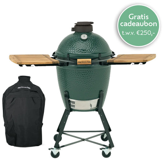 Big Green Egg Medium + Onderstel + Zijplankjes + cover