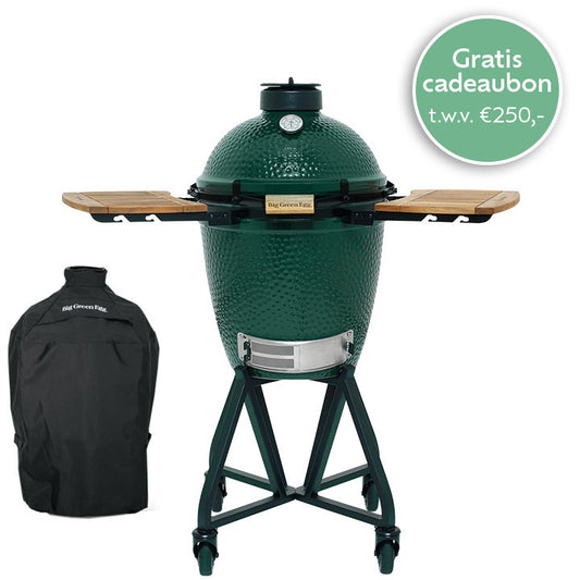 Big Green Egg Medium + IntEGGrated Nest + Handler + Zijplankjes + Cover