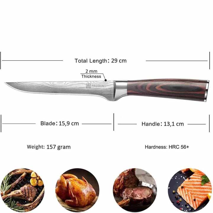 PAUDIN N10 Professioneel RVS Japans Uitbeenmes 15 cm