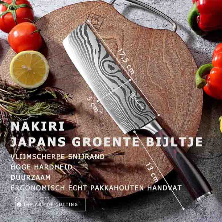 PAUDIN N6 Professioneel RVS Japans Nakiri Mes 17,5 cm