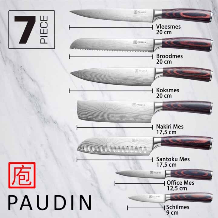 PAUDIN NS7 Professionele Messenset met Japans Design
