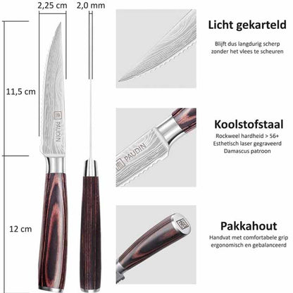PAUDIN S3 Professionele Steakmessen Set van 6
