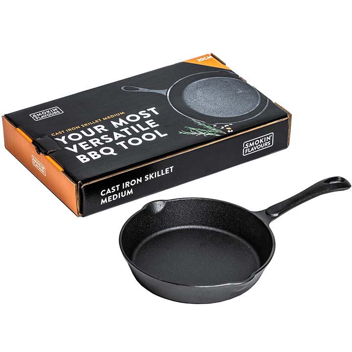 Smokin’ Flavours Gietijzeren skillet pan 20 cm rond