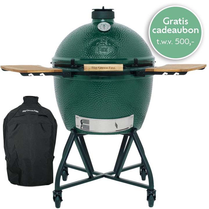 Big Green Egg XLarge + IntEGGrated Nest+Handler + Zijplankjes + Cover