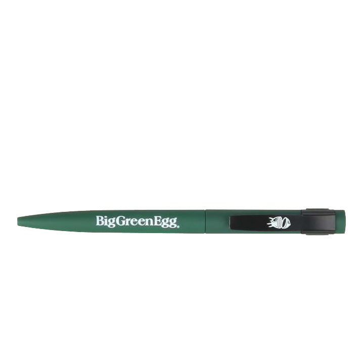 Donkergroene Big Green Egg balpen met wit logo en zwarte clip