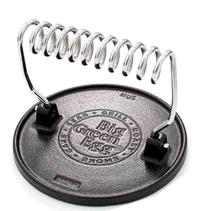 Big Green Egg Cast Iron Grill Press van gietijzer met spiraalvormige handgreep