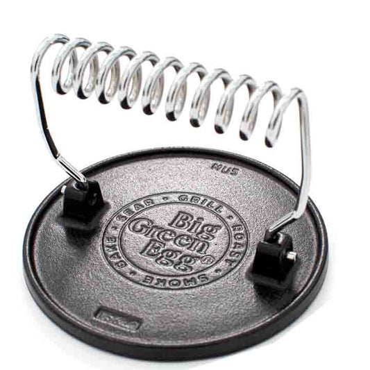 Big Green Egg Cast Iron Grill Press van gietijzer met spiraalvormige handgreep