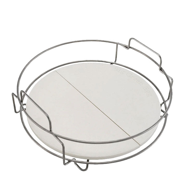 Big Green Egg Dual Zone Deflector Kit Large met RVS basket en twee keramische Split Deflectors