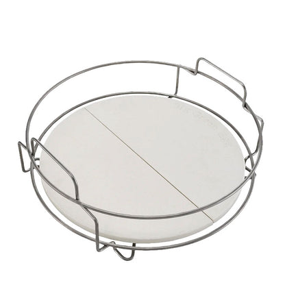 Big Green Egg Dual Zone Deflector Kit Large met RVS basket en twee keramische Split Deflectors