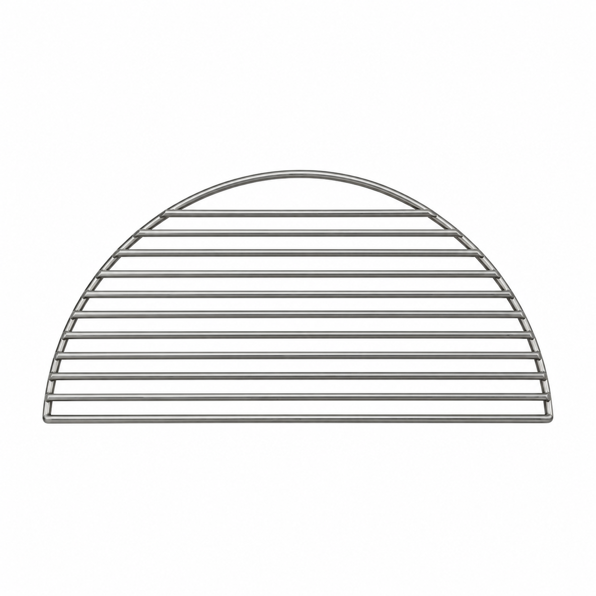 Big Green Egg Dual Zone Half Moon Cooking Grid RVS Large, halfmaanvormig grillrooster van roestvrij staal.