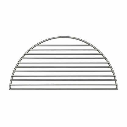 Big Green Egg Dual Zone Half Moon Cooking Grid RVS Large, halfmaanvormig grillrooster van roestvrij staal.