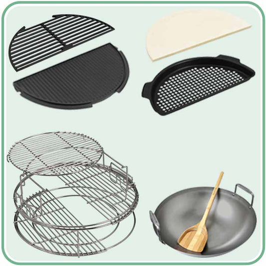 Big Green Egg EGG-Master Package Large 1 met EGGspander Kit, halve roosters, plancha en wok