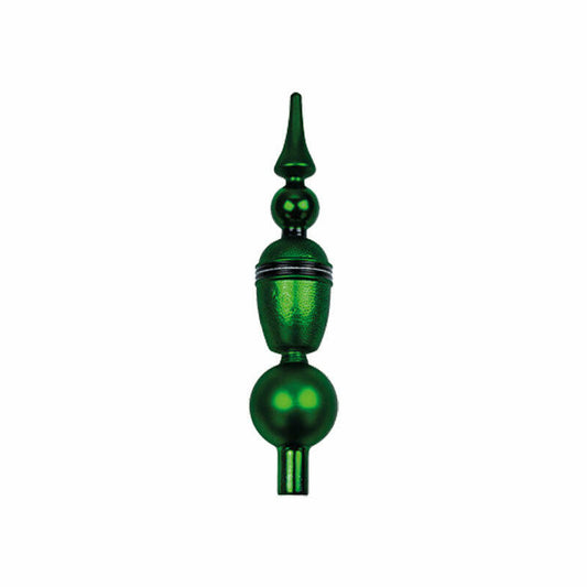 Groene glazen Big Green Egg kerstboompiek van 28 cm