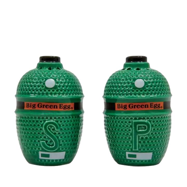 Keramisch Big Green Egg peper- en zoutstel met twee groene strooiers
