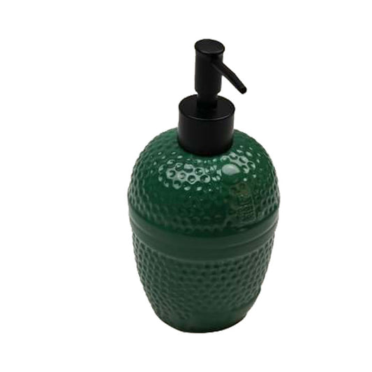 Groene keramische Big Green Egg zeepdispenser met kunststof pomp