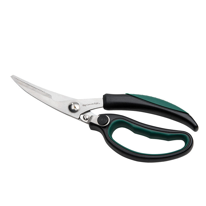 Big Green Egg Kitchen Shears van roestvrij staal met zwart-groene handgrepen