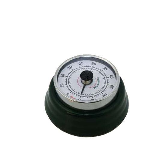 Groene Big Green Egg kookwekker met witte wijzerplaat en magneet