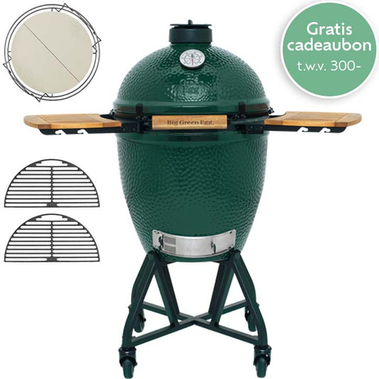 Big Green Egg Large Master Set Plus met verrijdbaar onderstel, acaciahouten zijtafels en kookaccessoires