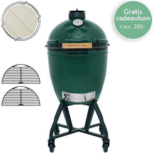 Big Green Egg Large Master set met intEGGrated Nest+Handler, Dual Zone Deflector Kit en twee halve gietijzeren roosters