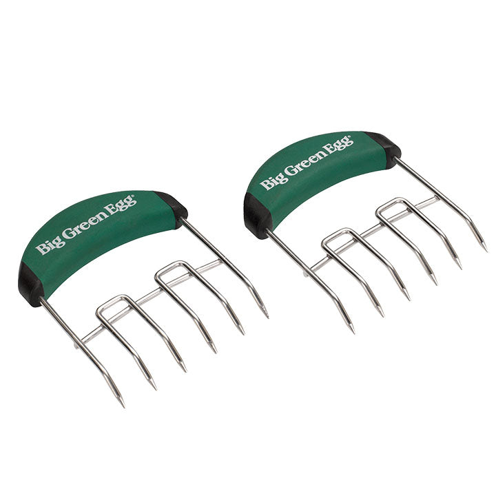 Set van twee Big Green Egg Meat Claws met RVS tanden en groene handgrepen