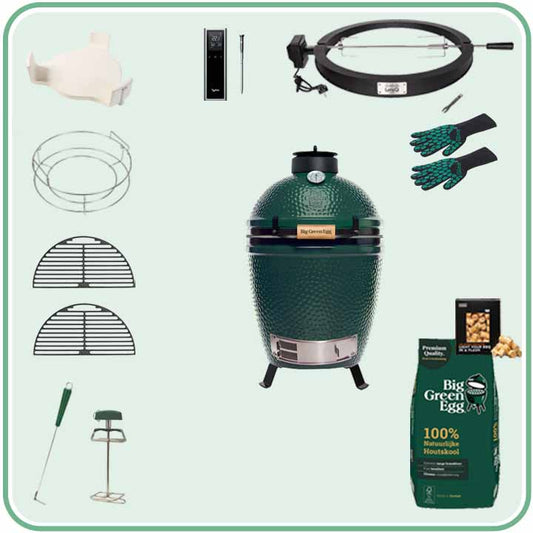 Big Green Egg Medium Deal 6 met Table Nest, LetzQ draaispit, Typhur thermometer en accessoires