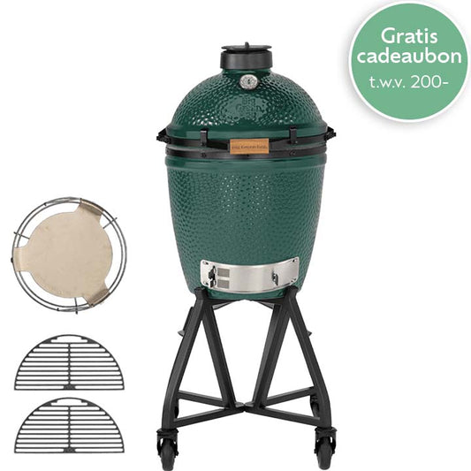Big Green Egg Medium Master Set 2 met intEGGrated Nest+Handler, convEGGtor Basket en twee halve gietijzeren roosters