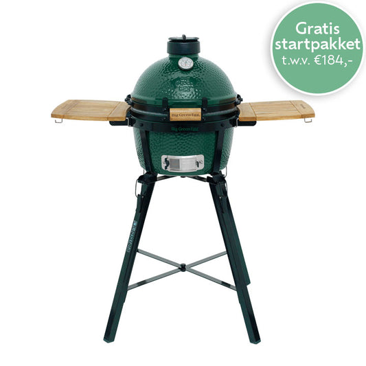 Big Green Egg MiniMax met inklapbaar Portable Nest en acaciahouten zijplanken