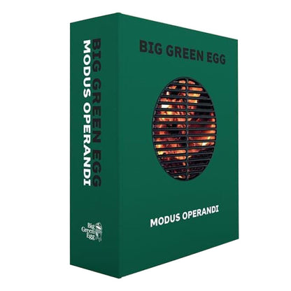 Big Green Egg Modus Operandi kookboek met bewaarcassette en BBQ-handschoenen