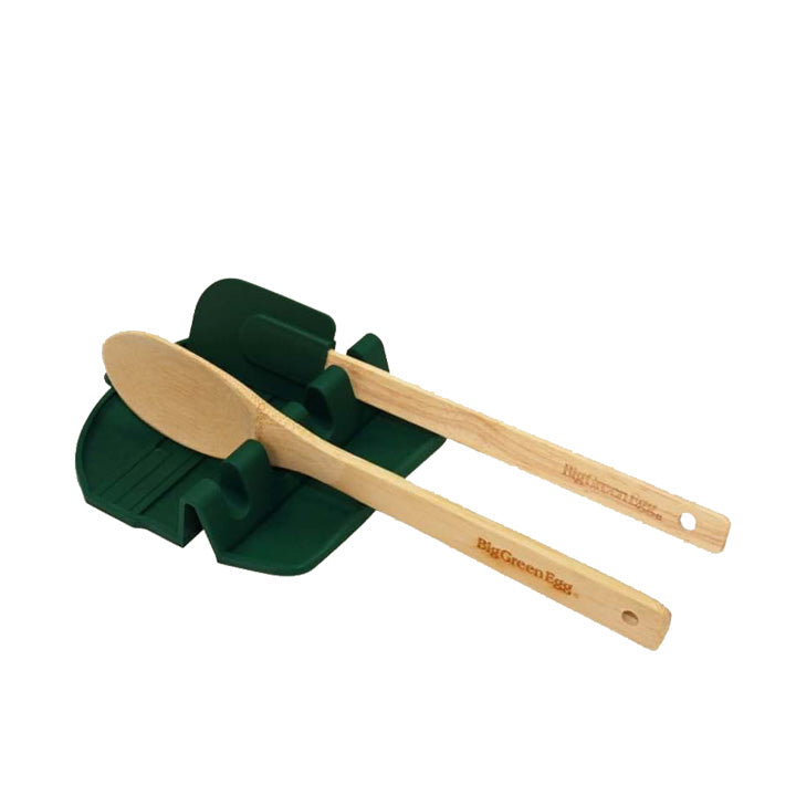 Big Green Egg spatelmat met houten lepel en siliconen pannenlikker