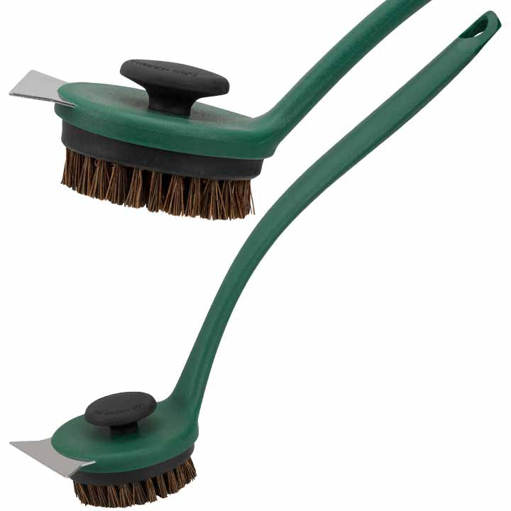 Big Green Egg SpeediClean Palmyra Grid & Stone Scrubber met lange handgreep