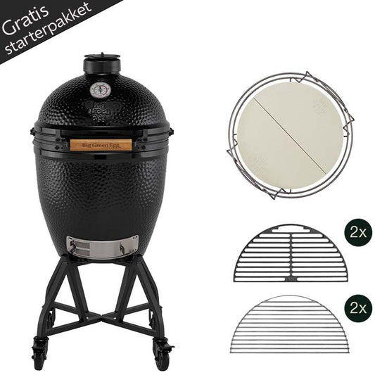 Big Green Egg The Onyx Large Master Set met intEGGrated Nest+Handler en halve roosters