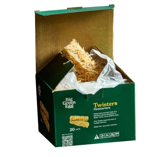 Big Green Egg Twisters Firestarters met 20 natuurlijke aanmaakwokkels