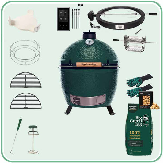 Big Green Egg XLarge Deal 81 met Table Nest, convEGGtor, draaispit en accessoires