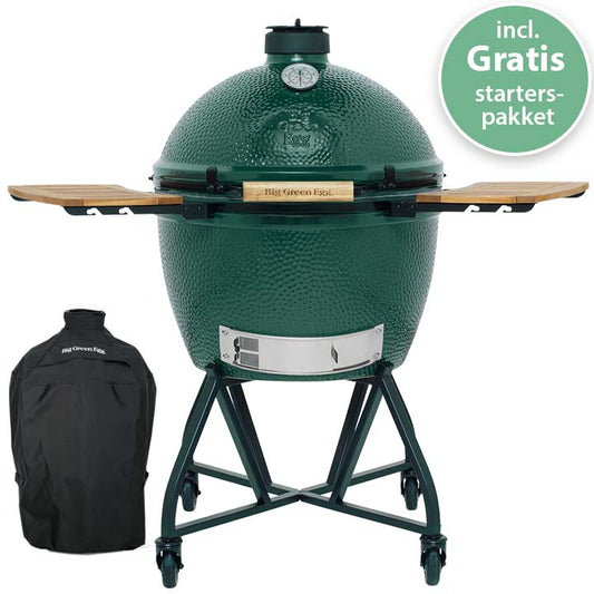 Big Green Egg XLarge met intEGGrated Nest+Handler, acaciahouten zijtafels, Cover en starterspakket