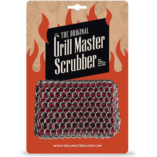 Grill Master BBQ Scrubber van RVS-ringen met siliconen handgreep