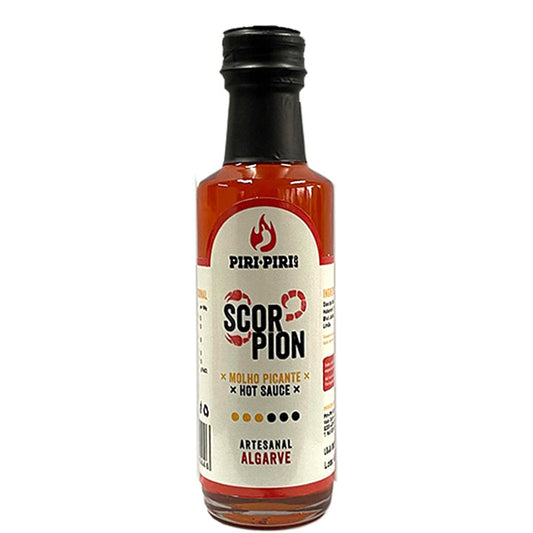 Fles Piri Piri Schorpioen chiliolie met Trinidad Scorpion en Ghost Pepper van 100 ml
