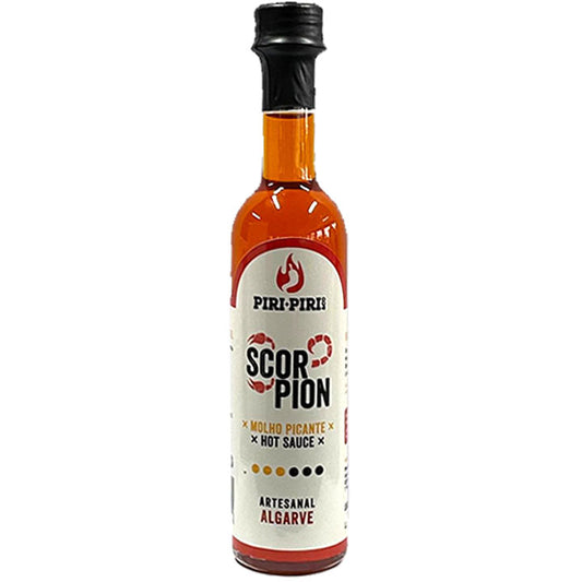 Fles Piri Piri Schorpioen chiliolie met Trinidad Scorpion en Ghost Pepper van 50 ml