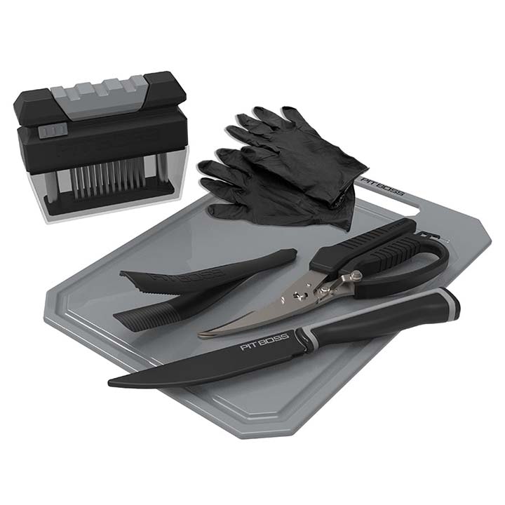 Pit Boss Food Prep Kit met snijplank, trimmes, BBQ-schaar, vleesvermalser en ribtool