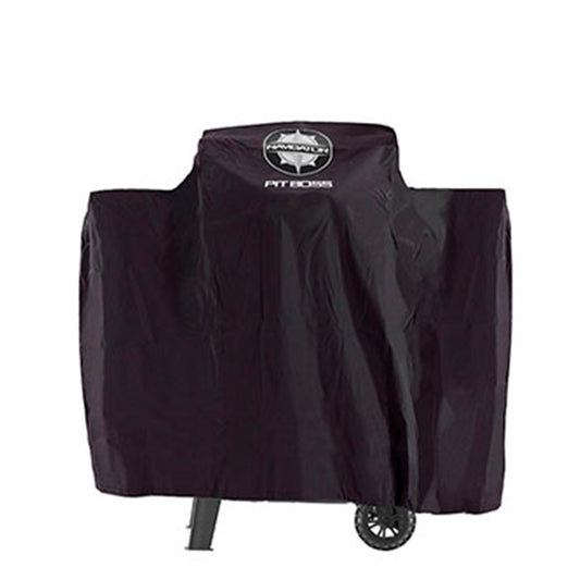 Pit Boss Navigator 550 zwarte beschermhoes voor pelletgrill met Pit Boss-logo