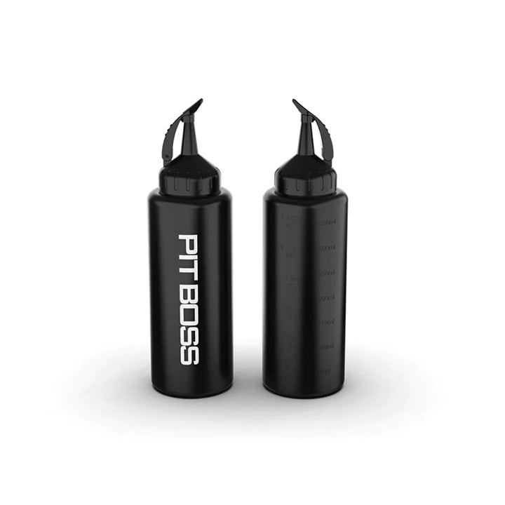 Pit Boss Ultimate knijpflessen set van 2 stuks met flip-top dop en inhoud van 355 ml per fles