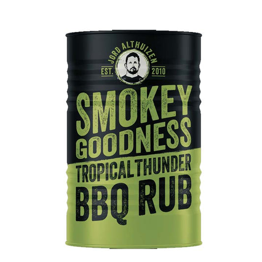 Blik Smokey Goodness Tropical Thunder BBQ Rub van 250 gram