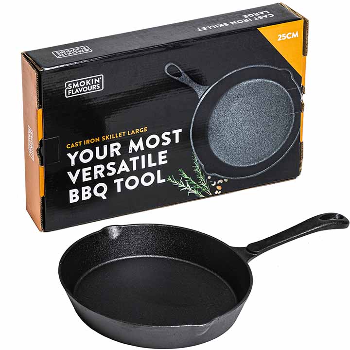 Ronde Smokin’ Flavours gietijzeren skillet van 25 cm