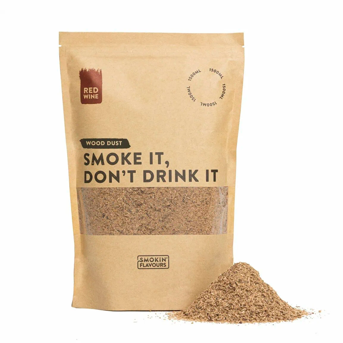 Verpakking Smokin' Flavours Rookmot Rode Wijnvaten 1500 ml voor koud roken